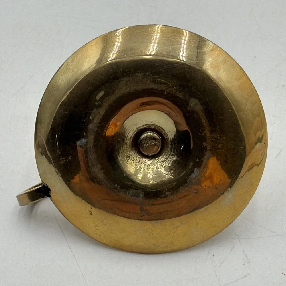 Vintage Biedermann Mini Brass Chamber Candlestick Holder Carrier W/Finger Loop